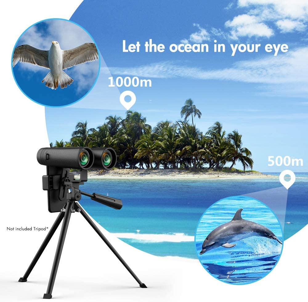 Jumelles d'observation des oiseaux 12X42 haute puissance HD télescope BK4 toit prisme lentilles optiques Super claires pour le voyage et le Camping