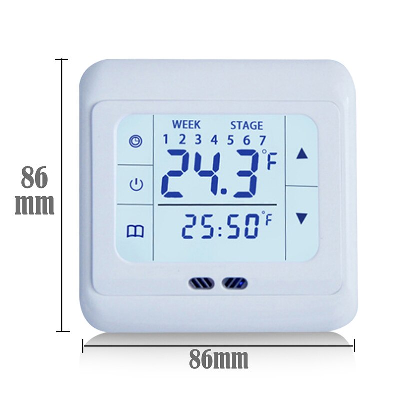Termostato de calefacción con pantalla táctil para el hogar, termorregulador para calefacción eléctrica de suelo cálido, controlador de temperatura