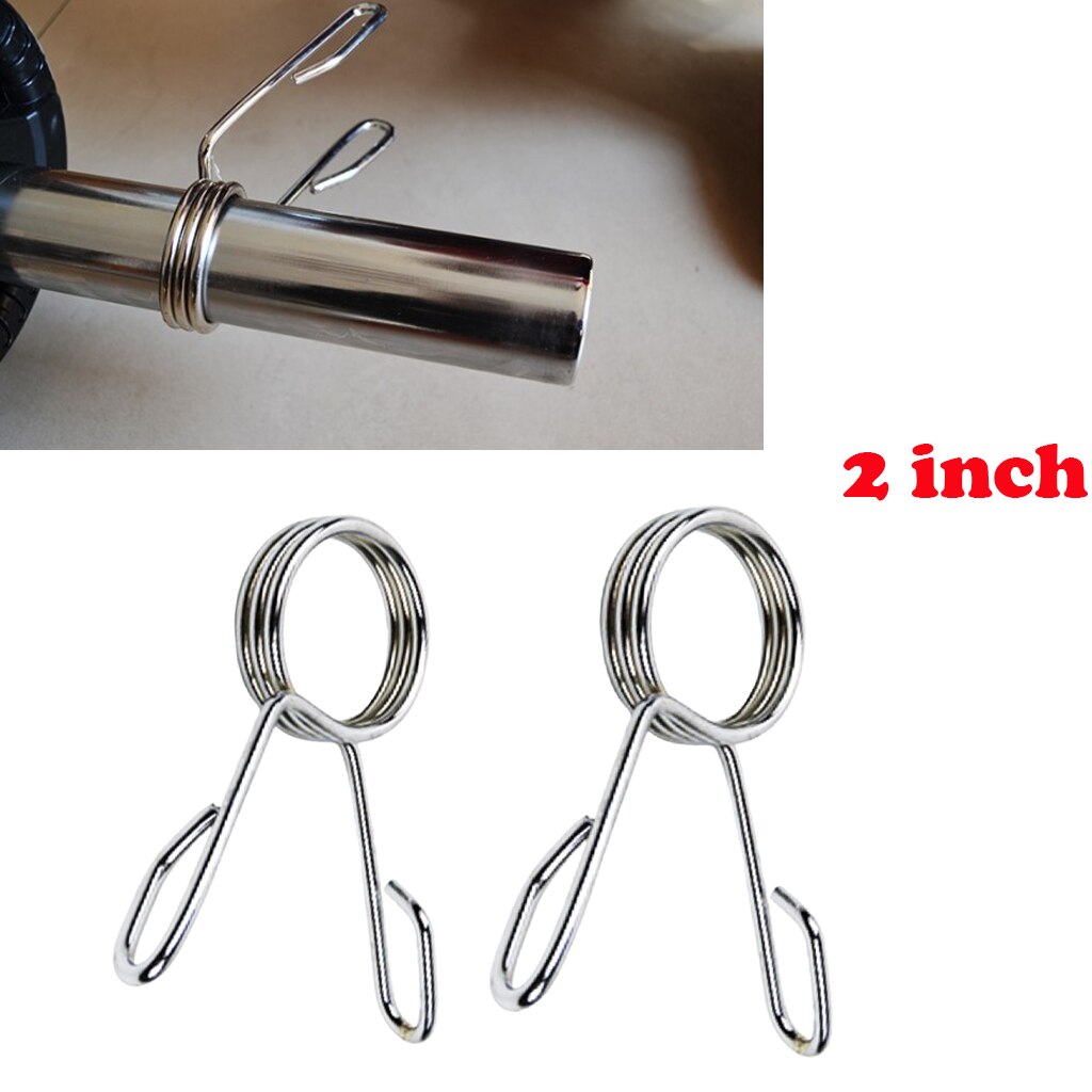 2Pcs 2'' Barbell Spring Clamp Standard Gym Olympic Dumbbell Bar Clip Lock Collar