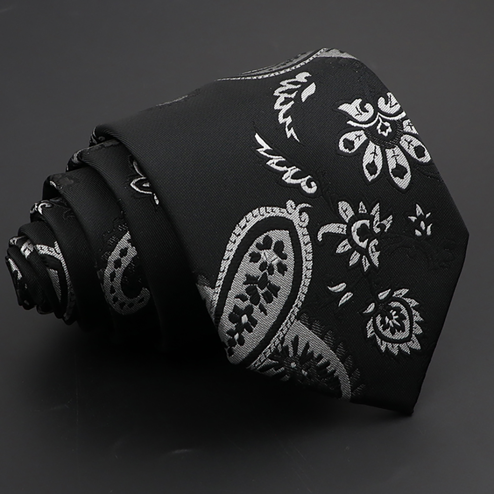 Paisley Stropdassen Herenmode Stropdas 8 Cm Stropdas Das Voor Business Bruiloft Bloemen Bowtie Bruidegom Das das: Zilver