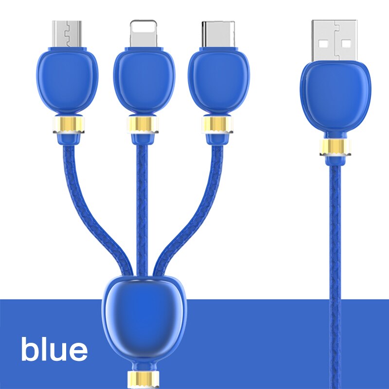 NOHON C USB Cabo Micro USB Cabo Para iPhone Xs Xr X 8 3 7 Plus Samsung Xiaomi Huawei Android EM 1 Cabo USB do Tipo C de Alta Elasticidade: Azul