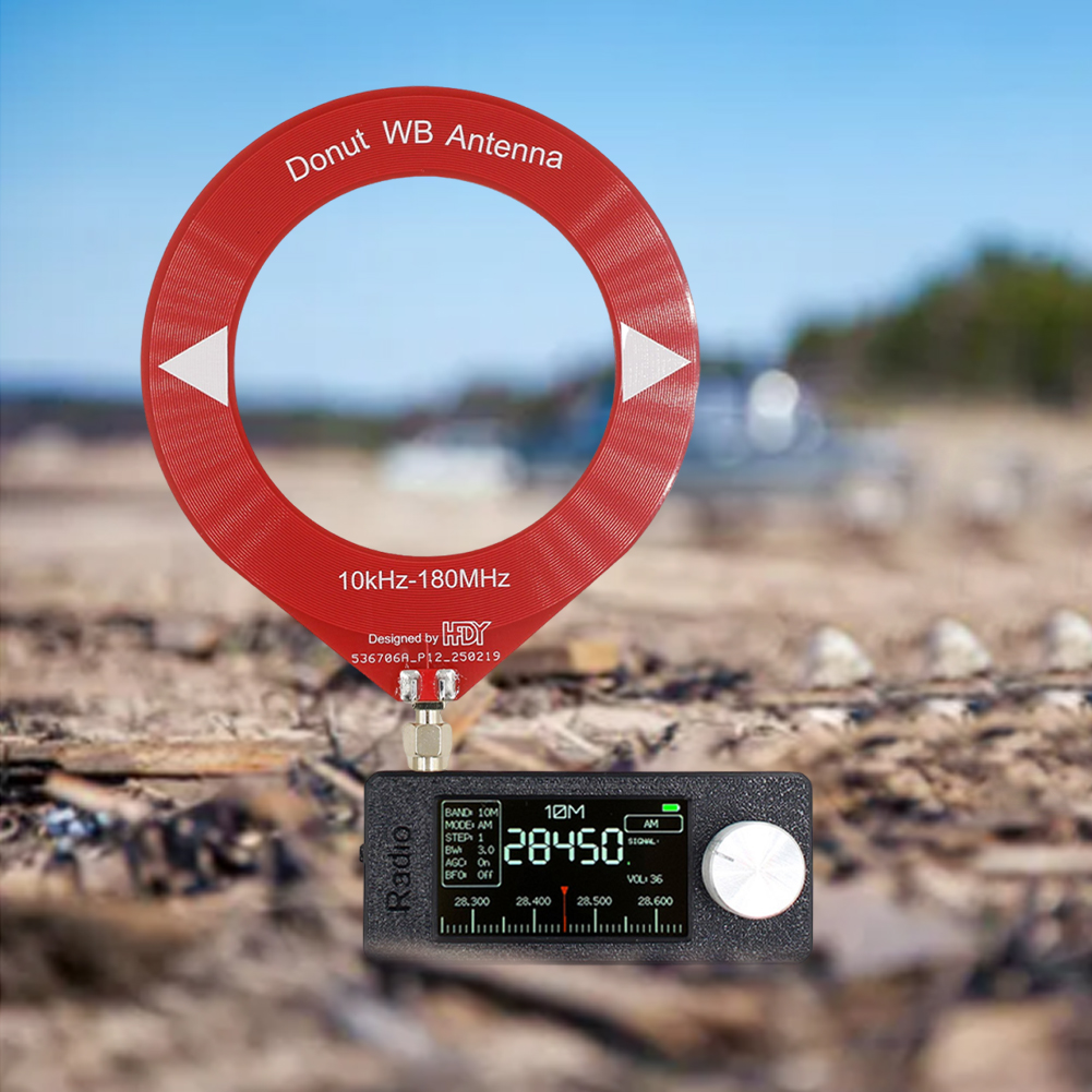Mini Circle Antenna 10kHz-180MHz MW SW Looping Antenna Donut Broadband Antenna Donut WB Antenna for Radios Walkie Talkies SDR