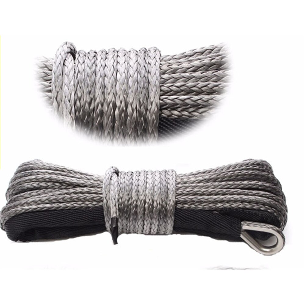 6mm * 15m wyciągarka ATV UTV z osłoną czarny przewód syntetyczny 5700Lbs sznurek holowniczy robić ATV UTV terenowy pasek holowniczy wyścigi