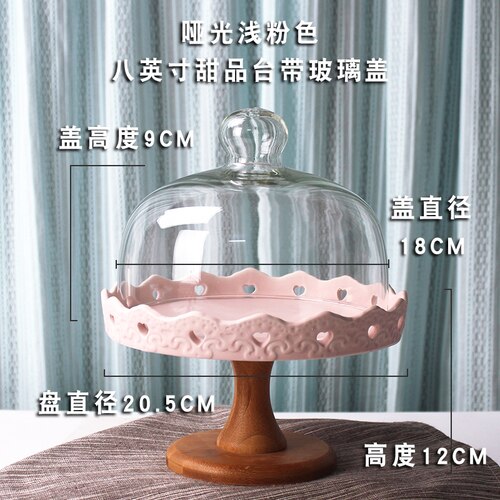 Frugtbakke keramik høj frugtskål dessertbordbakke displaystand kagebakke kagehylde juledekoration cupcake: F