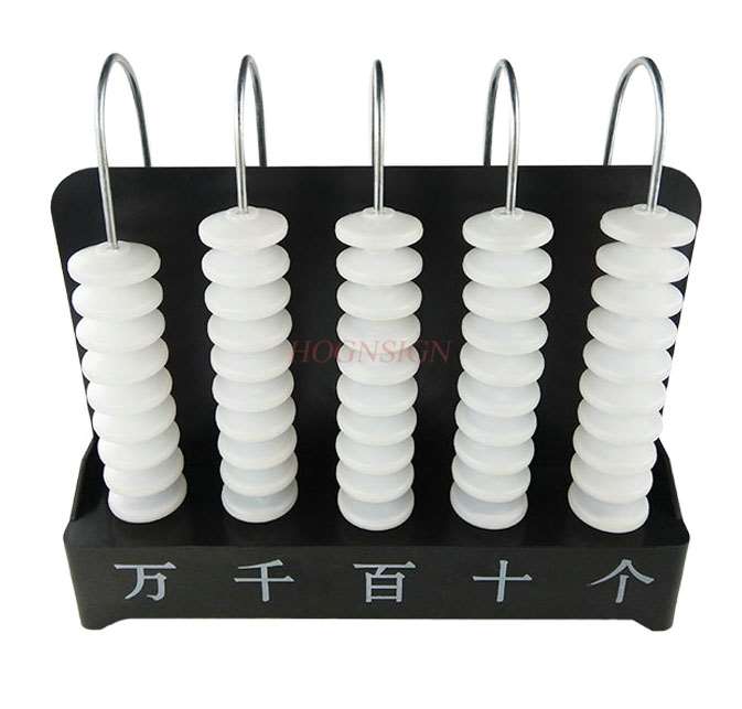 Five-stage vertical counter demonstration with vertical five-column elementary school mathematics teaching aids