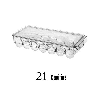 Japanse HUISDIER 21 Grid Eierdoos Koelkast Opbergrek met Deksel Eieren Holder Thuis Organizer Scherper Koelkast Container Keuken Tool: 21 Cavities
