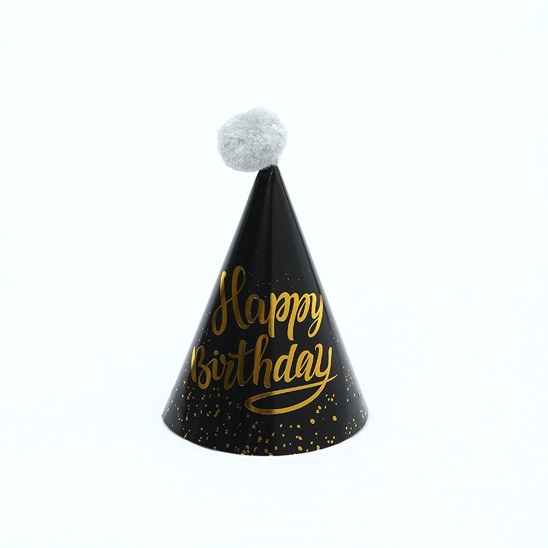10 stücke Glücklich Geburtstag Hüte Polka Punkt Filz Pompoms Papier Kegel Kappen Baby Dusche Erwachsene freundlicher Geburtstag Party Dekoration Supplie: I-1-42