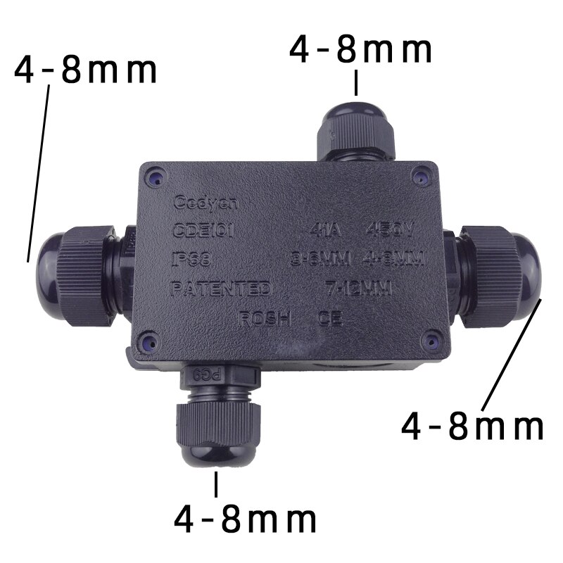 Boîte De Jonction étanche IP68 - Boîte électrique étanche - 2 Voies Connecteur De Cable Coaxial Pg135 Gamme De Fils De 4 A 9 Mm 9 A 12 Mm Boitier De Cable Electrique Externe Exterieur 1