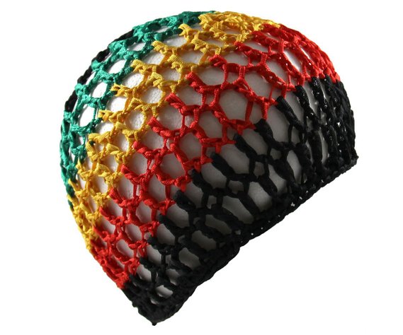 Rasta hæklet kufi hat sovehår net kf -8