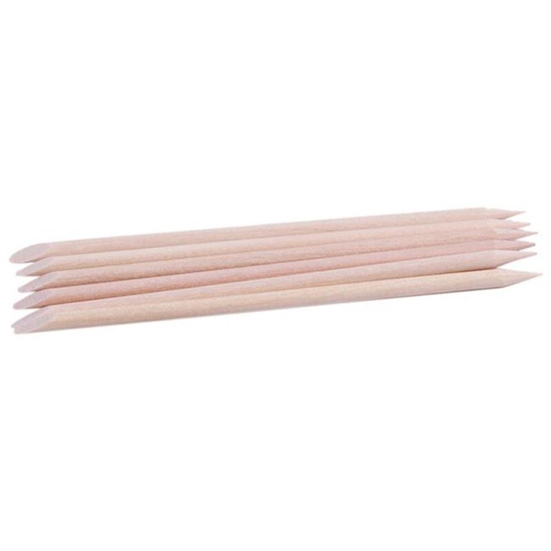 100 stuks houten nagelriemverwijderaar, oranje houten stokjes, strass steentjes, stippenverwijderaar, manicure, pedicure, verzorgingstools
