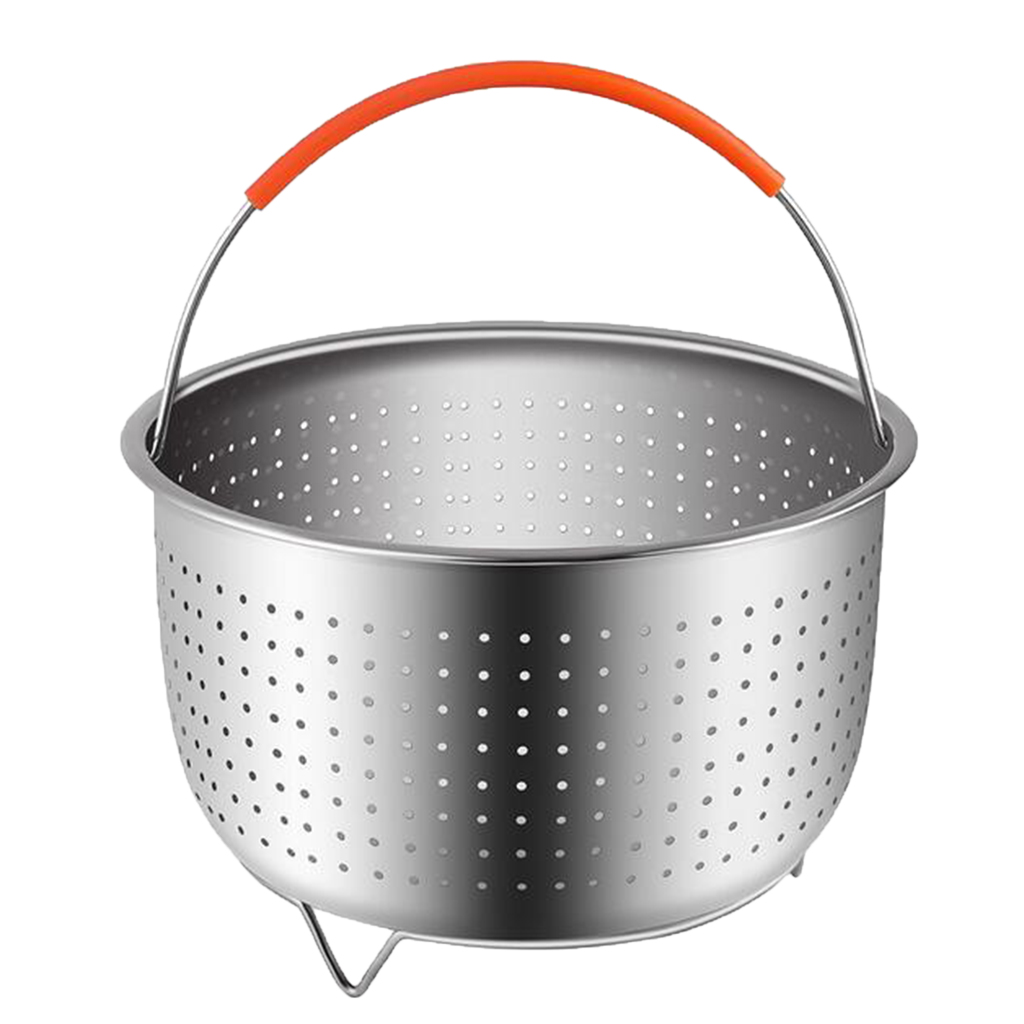 6qt Steamer Basket for Accessories, Stainless Steel Strainer Insert for Most of 6 quart , Pressure Cooker, Silver