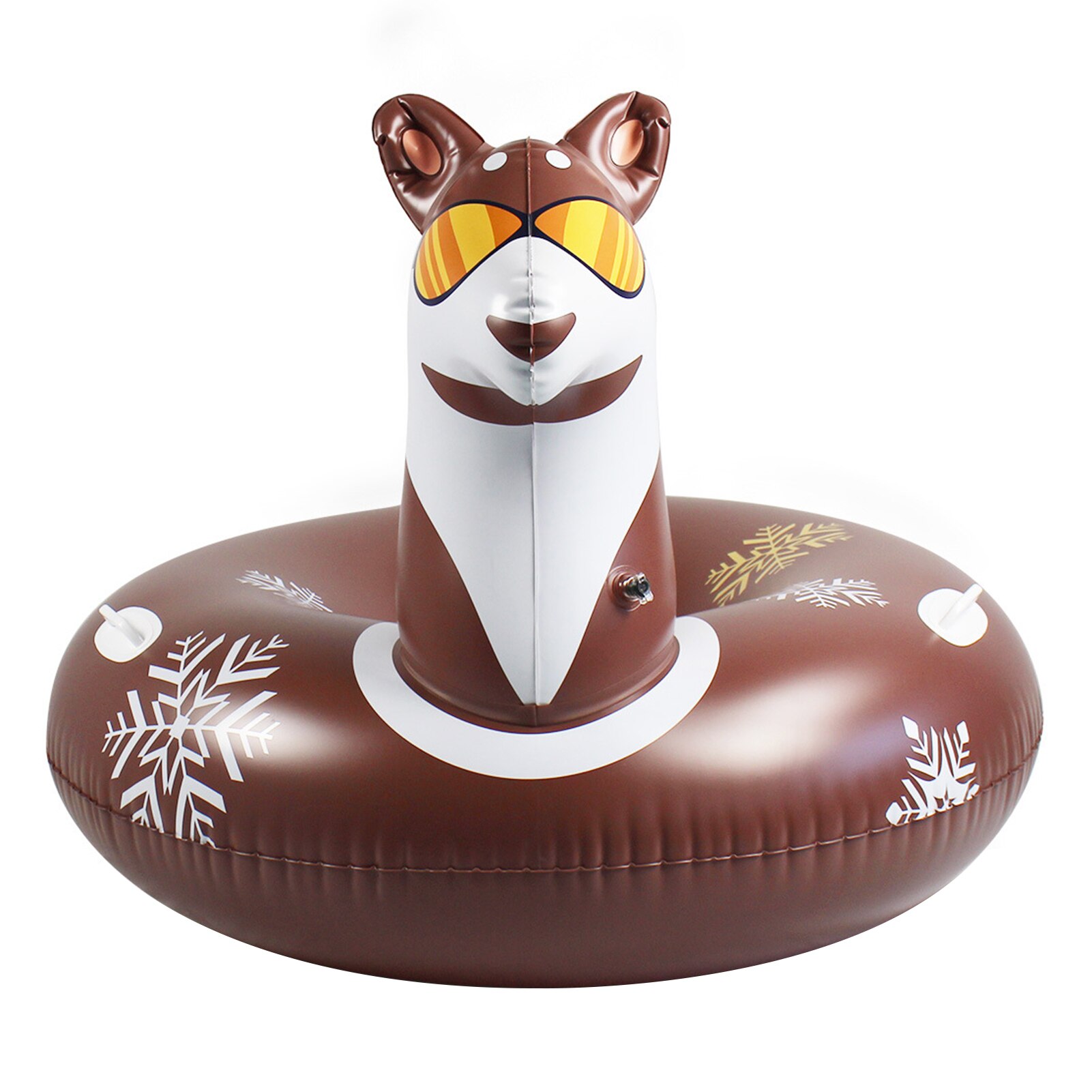 Husky Shaped Snow Sledding Tube Inflatable Sled with Handle Cold Resistant High Elastic Inflatable Husky Ski Ring For Kids Adult