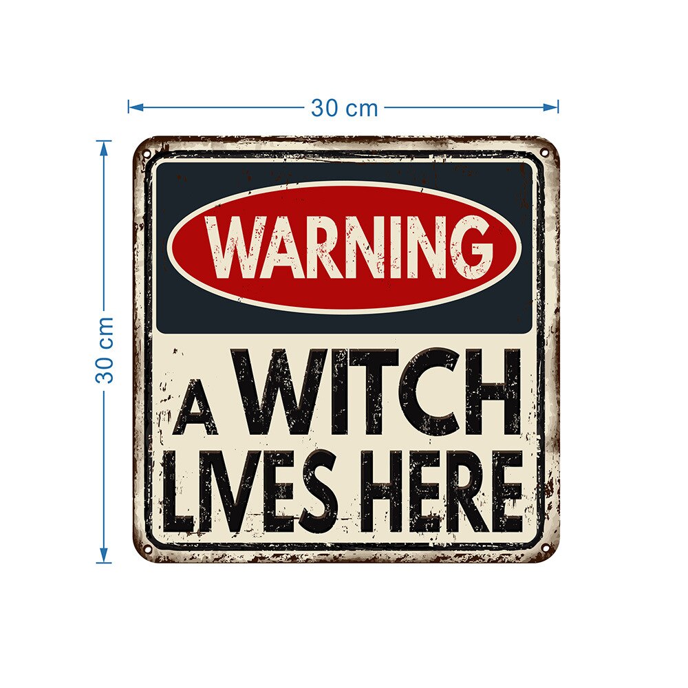 Halloween-skilt plakett advarselsetiketter vintage blikkskilt veggdekor for fest pubklubb huletinnplater grufulle skilt avtagbare: B
