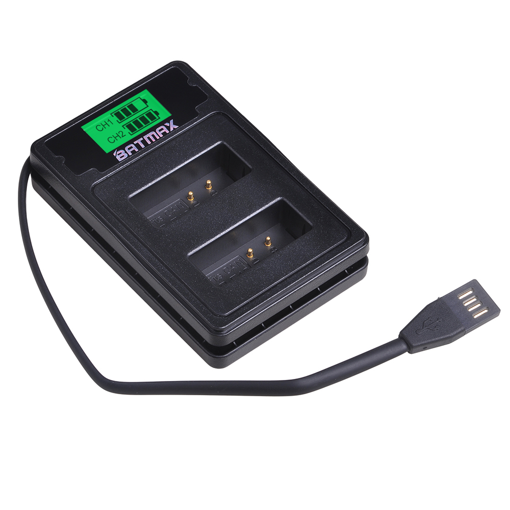 Batmax lp -e12 lpe 12 kamera batteri + lcd usb dual oplader med type c port til canon eos  m50,  eos  m100,100d kiss  x7 rebel  sl1