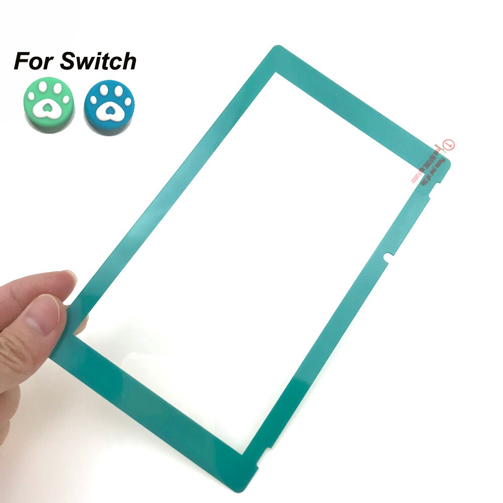 Protetor de tela de toque de vidro temperado película protetora capa completa guarda para nintendo lite ns mini nintend switch caso + thump grip: Green for Switch