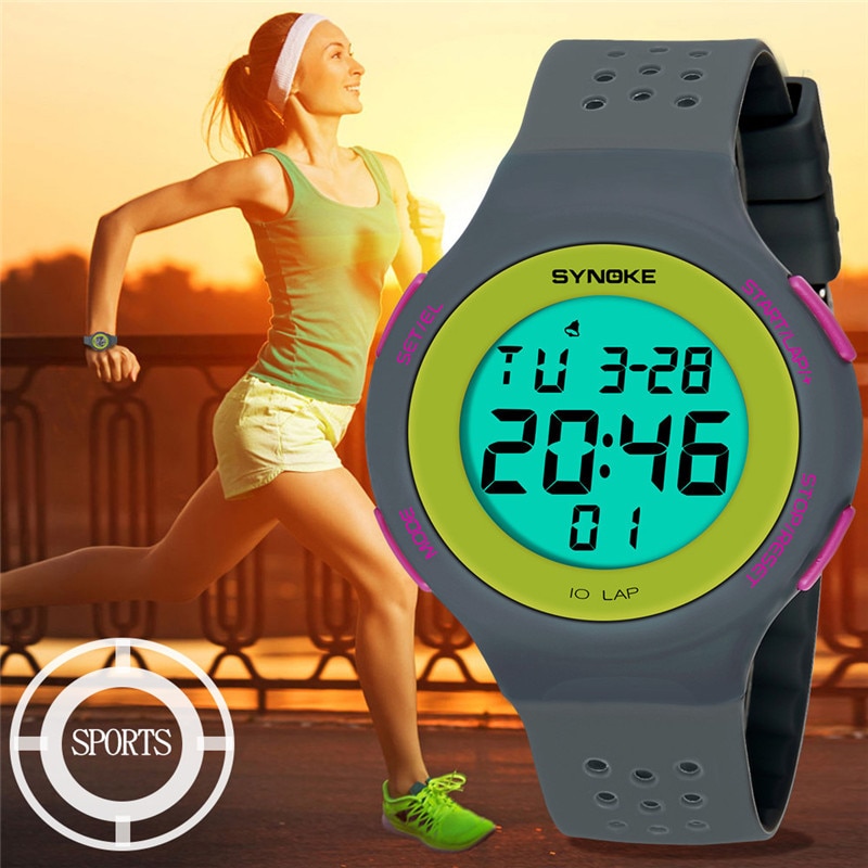 Synoke Multifunctionele Mannen Sport Horloges 50M Waterdicht Horloge Led Digitale Dubbele Action Elektronische Horloge Masculino