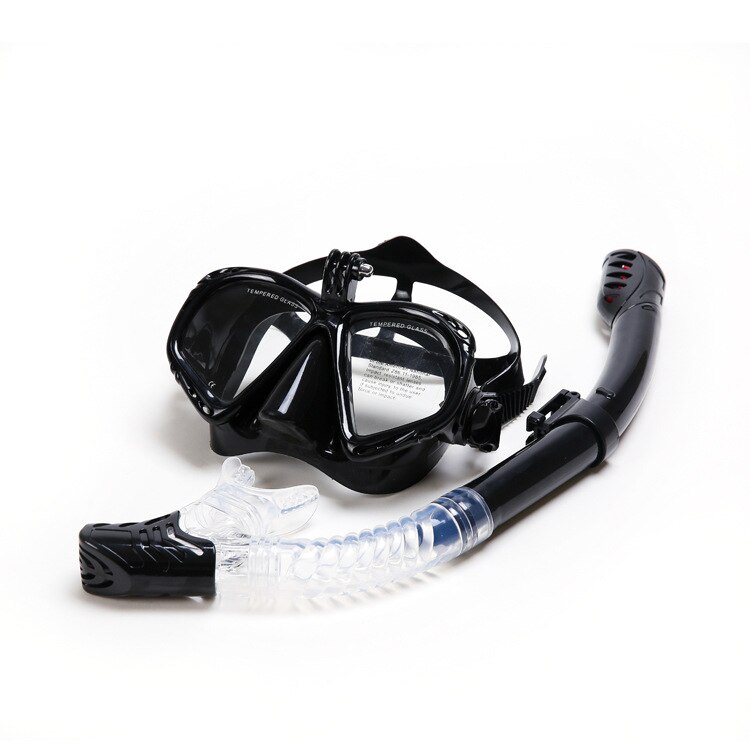 Professionele Onderwater Masker Camera Duikbril Zwembril Snorkel Duikuitrusting Camera Houder Voor Go Pro: Black