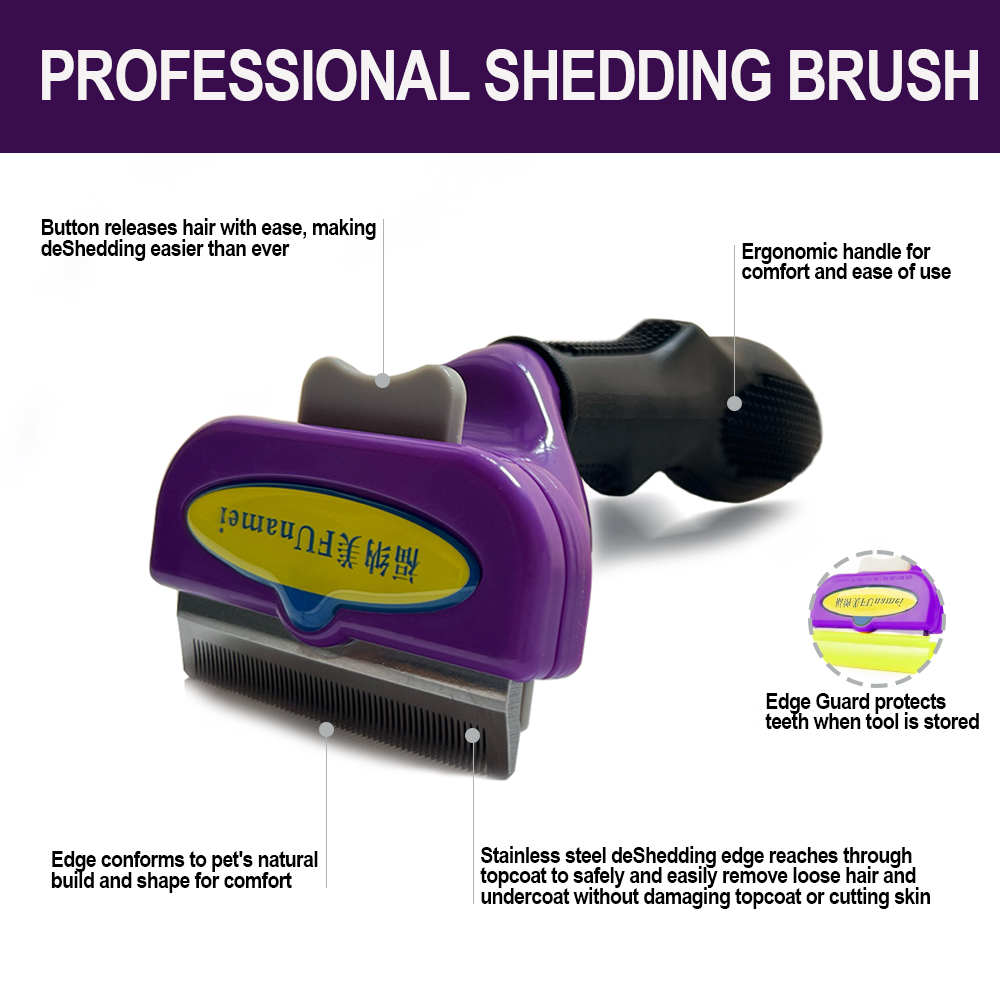 Lang haar kattenborstel Huisdieren Deshedding Tool voor honden Katten, korte kattenkam Hond ontharingsborstel Pet Grooming Bont Dematting Brush