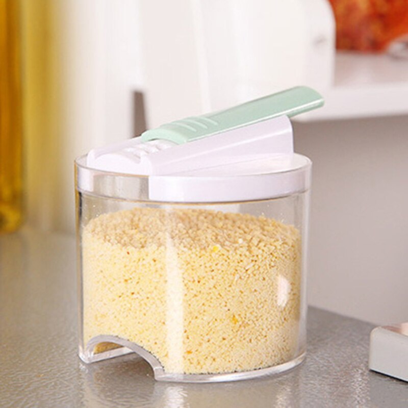 5 st / uppsättning transparent stapelbar kryddburk kök socker salt peppar krydda rack set