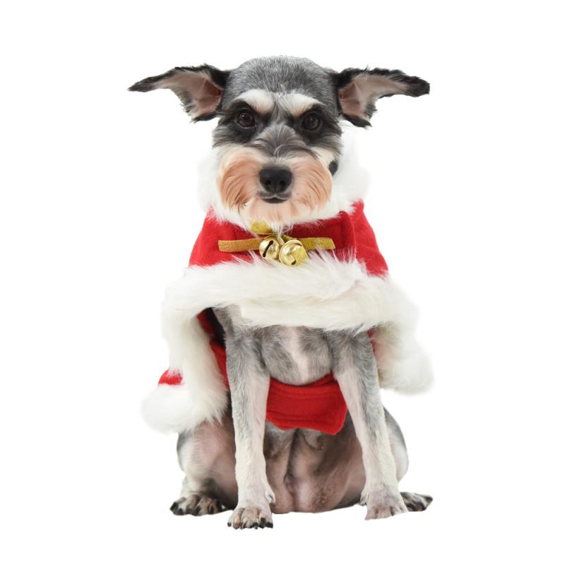 1PC déguisement de noël pour chien manteaux Poncho Cape avec chapeau hiver père noël Cape pour chats chien casquettes chien fournitures