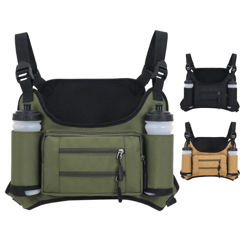 Laufbrust packung für Männer Multi-Pocket-Aufbewahrung tasche Westentasche Brust packung Outdoor-Trainings weste mit Wasser flaschen tasche für den Sport