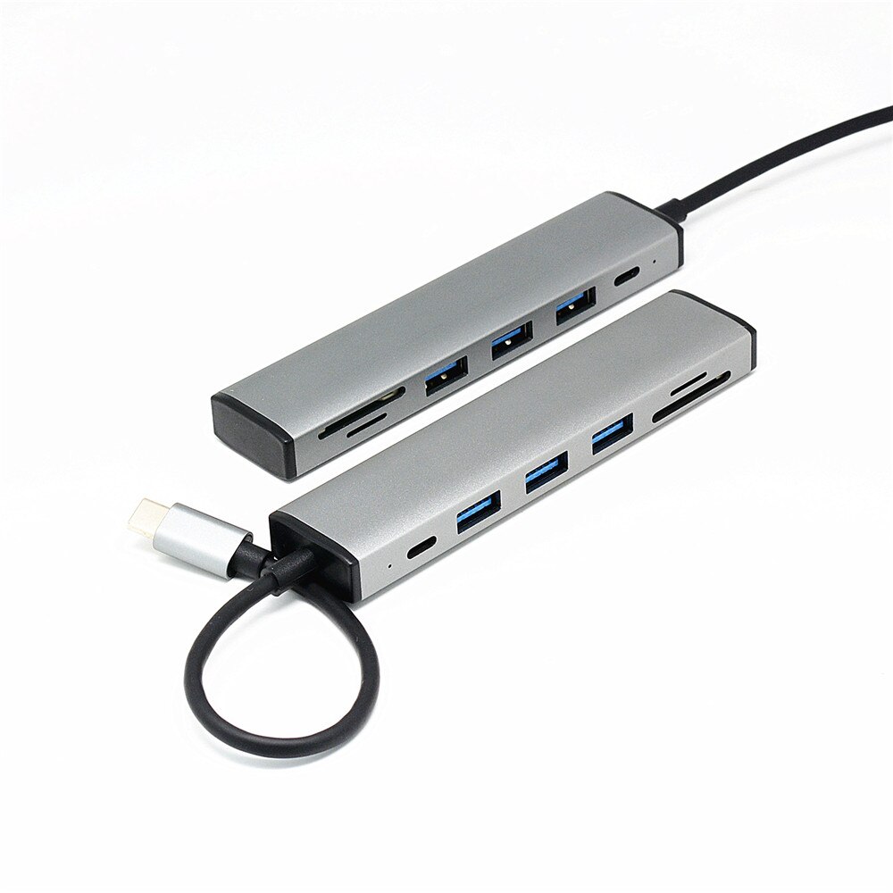 Usb-hub 3.0, multi-usb 3.0- hub met stroomadapter, 4 -poorts usb-splitterhub, usb 3,0 voor pc, computeraccessoires met sd/tf-geheugen