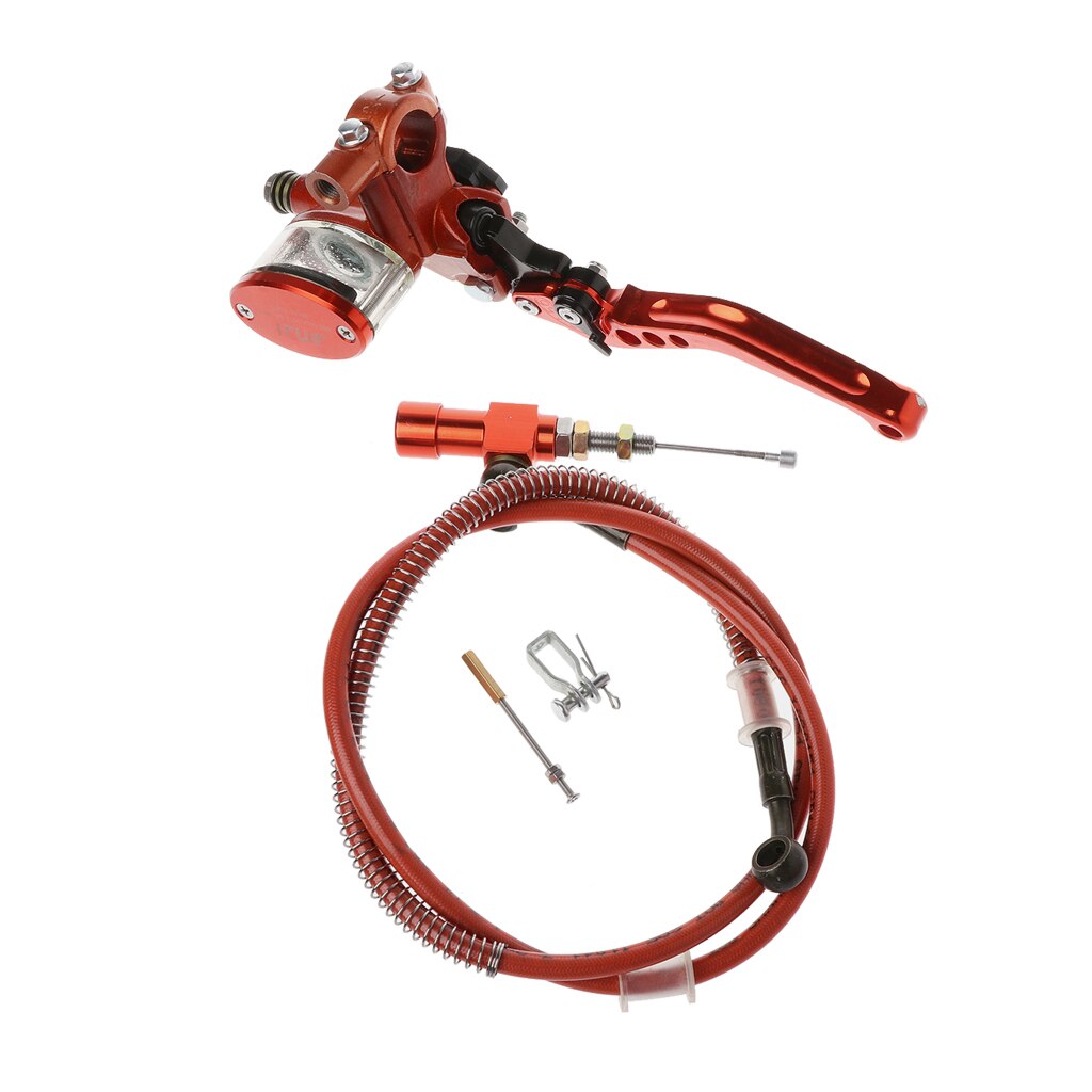 7/8\ " 22mm motorcykel hydraulisk koblingssæt håndtag hovedcylinder strikkeolieslange 125 ~ 250cc t8wf: Orange