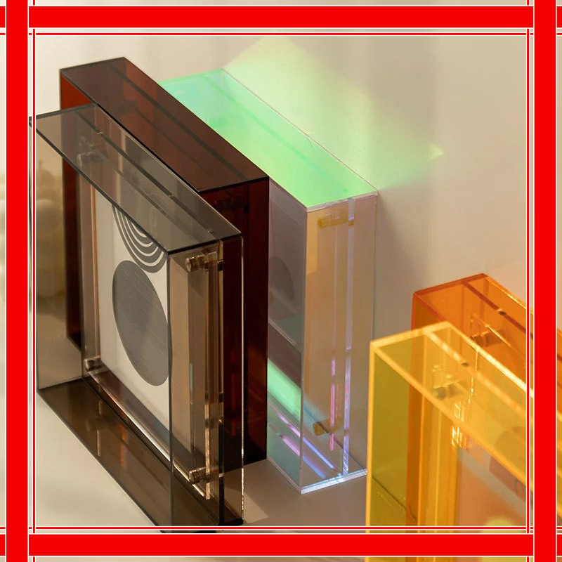 Floating Picture Frame Neon Acrylic Translucent Colorful Decorative Photo Frame for Desk Wall Mounting Tabletop Decoration
