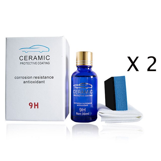 2Stck 9H Auto Oxidation Flüssigkeit Keramik Mantel Super Hydrophoben Glas Beschichtung einstellen Polysiloxan und Nano materialien Pflege Mehrfarbig h9: Ursprünglich Titel