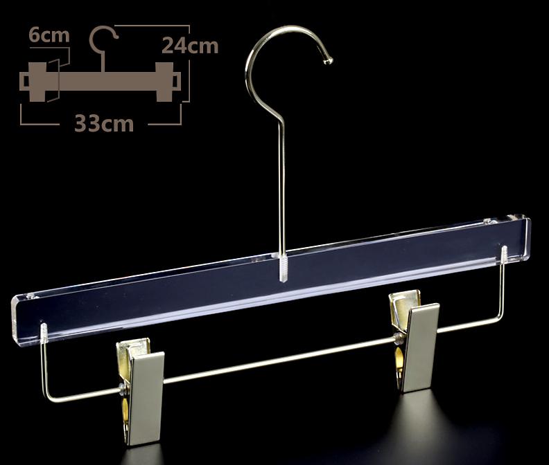 Acrylic Transparent Hanger Clothing Display Rack Store Adult Hanger Pants Rack Clip Crystal Seamless Suit Coat Clothing Hanger: 7