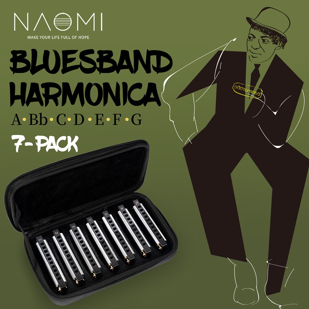 Sealed 7pcs Harmonicas Blues Band Harmonica Set