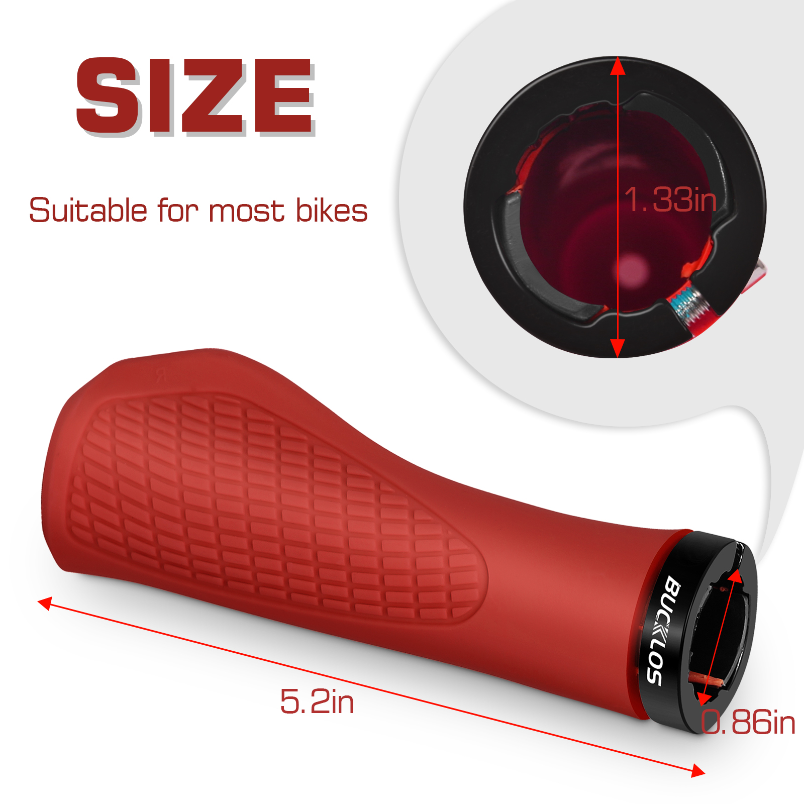 BUCKLOS Bicycle Handlebar Grip Ruber Bike Handle Bar Grips Shock Absorbing Lockable MTB Cuffs Cycling Accessories