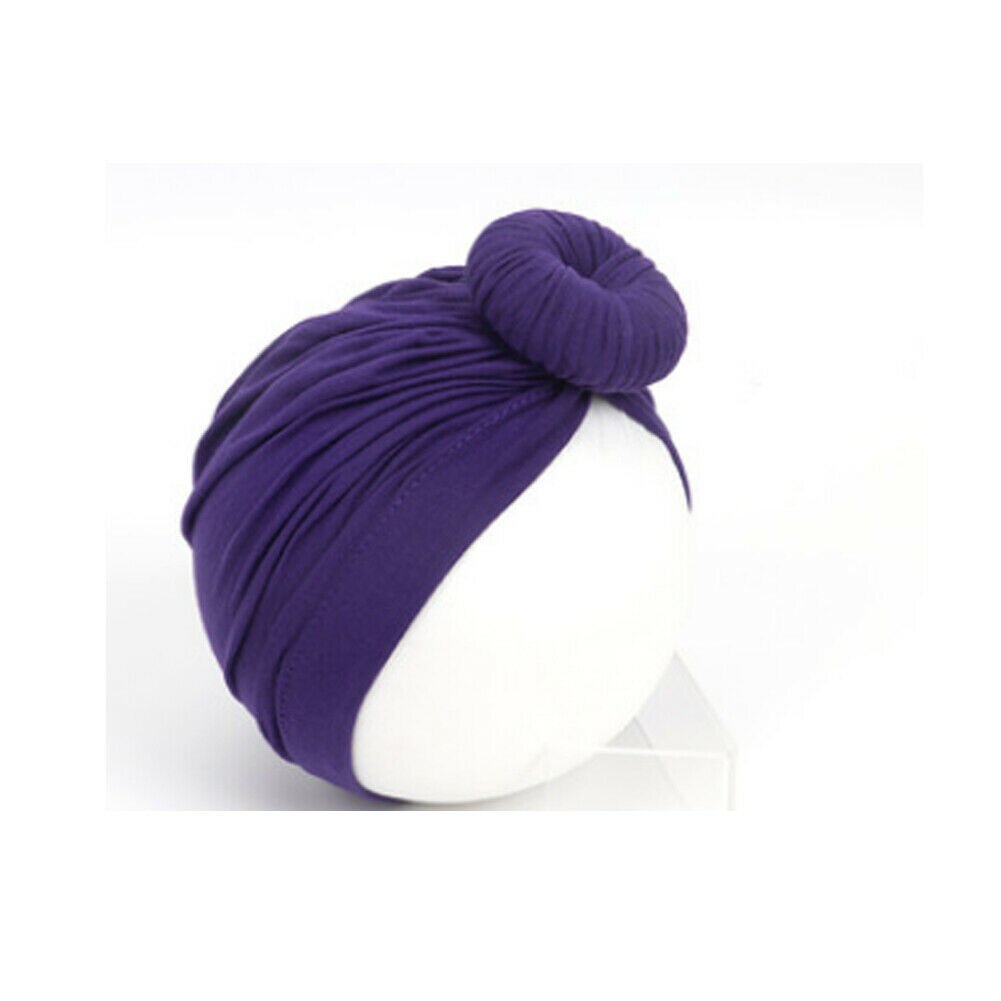 Neugeborenen Kleinkind Kinder Mädchen Baby Kleinkind Turban Verknotet Bogen Hut Cap Stirnband Haarband Headwear Reine Farbe Nette: Marine-Blau