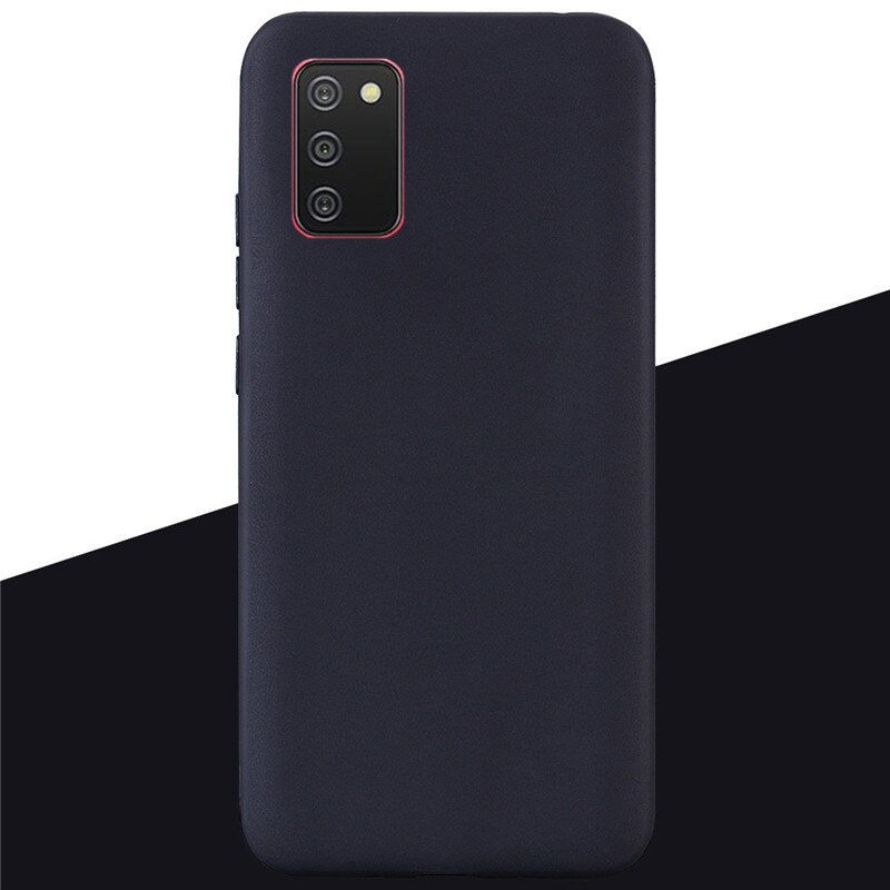 Weiche Silikon Fall Für Samsung A02S Fall A025F Weiche TPU Abdeckung Zurück Fall Für Samsung Galaxy A02S SM-A025F EINE 02S Telefon Fällen Coque: 1 Black