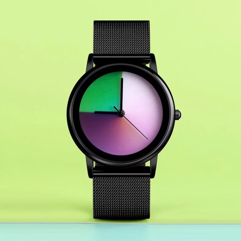 Unique Women Watches Simple Ultrathin Steel Lady Watch Casual Colorful Changing Dial Quartz Wriswatches Special