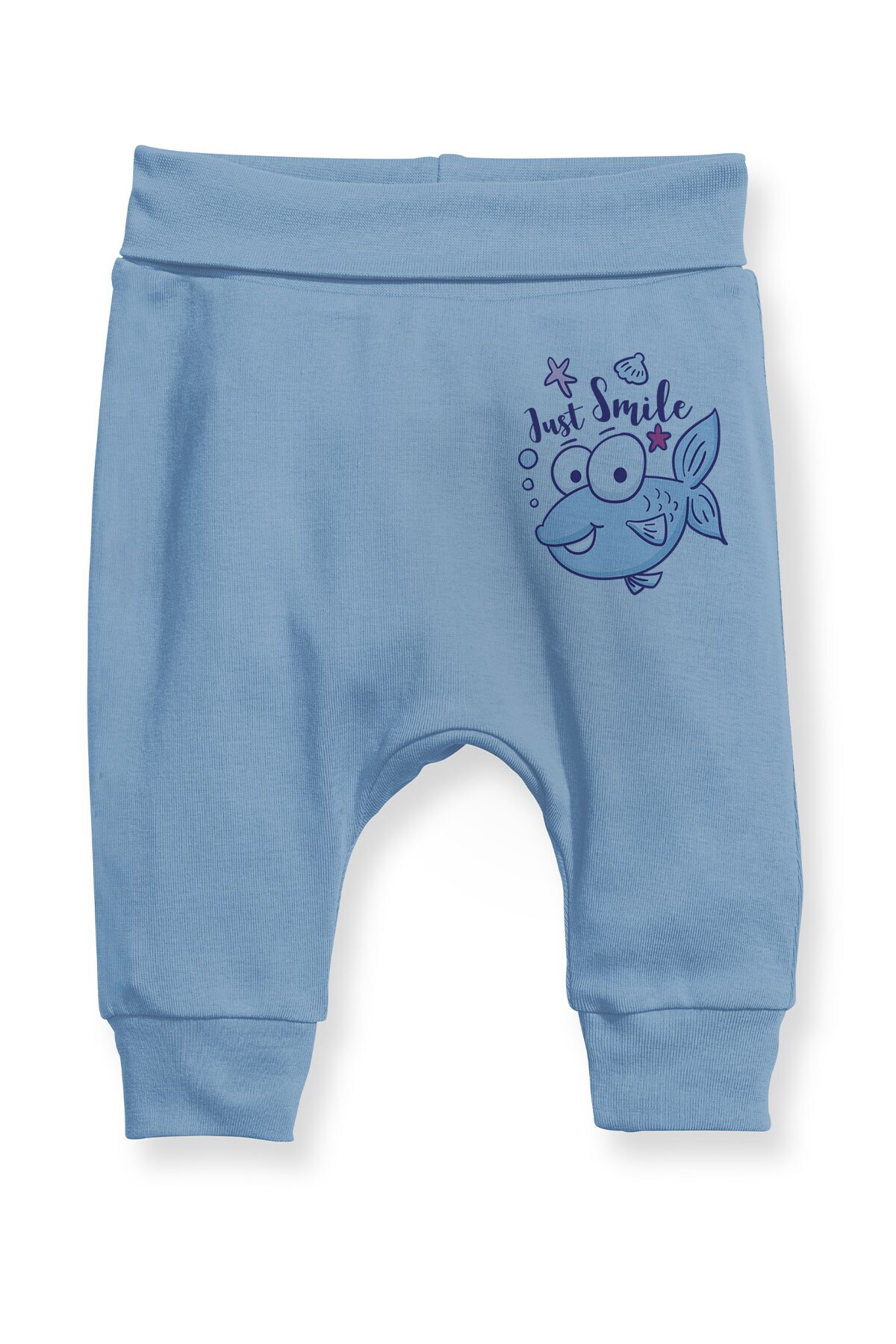 Angemiel Baby Nur Lächeln wünschen Fisch Baby junge Pluderhosen Pantalon Blau
