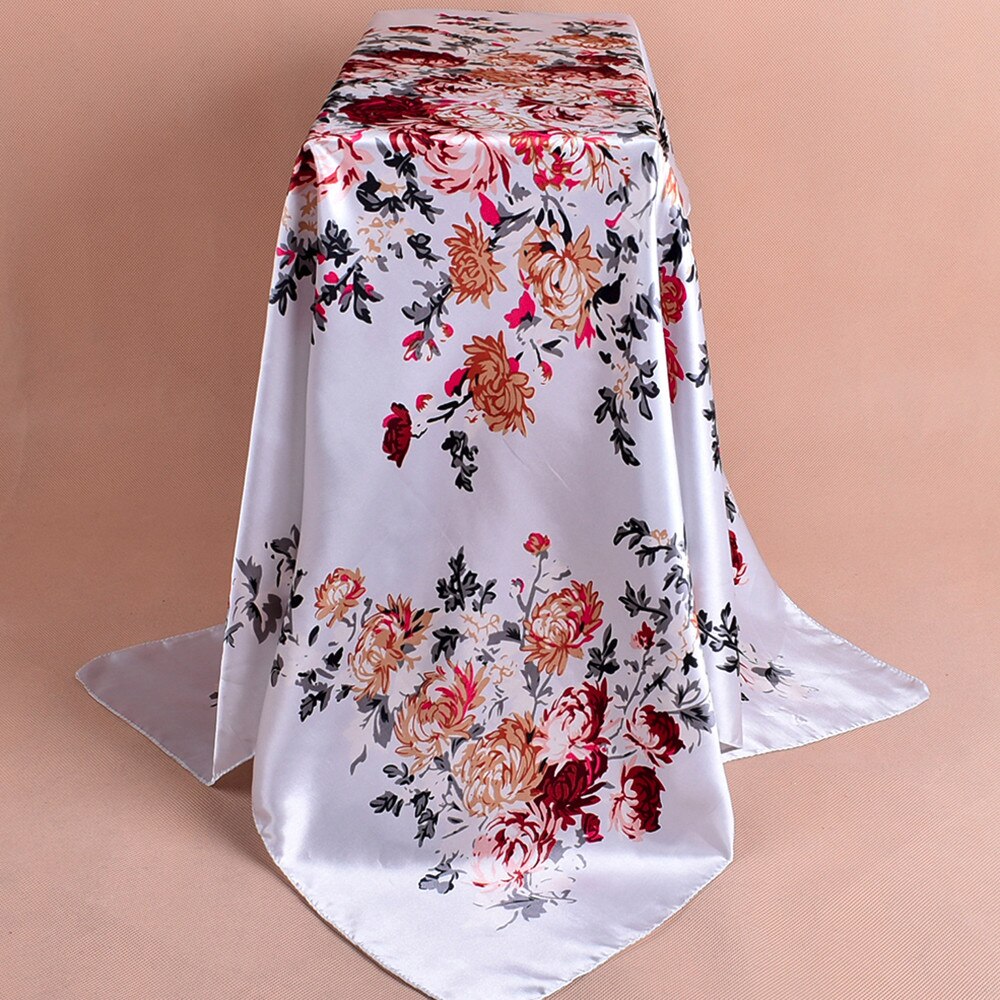 Printed Neckerchief Scarf For Women Silk Satin Headband Hair Scarves Female Shawls Head Scarfs For Ladies Hijab