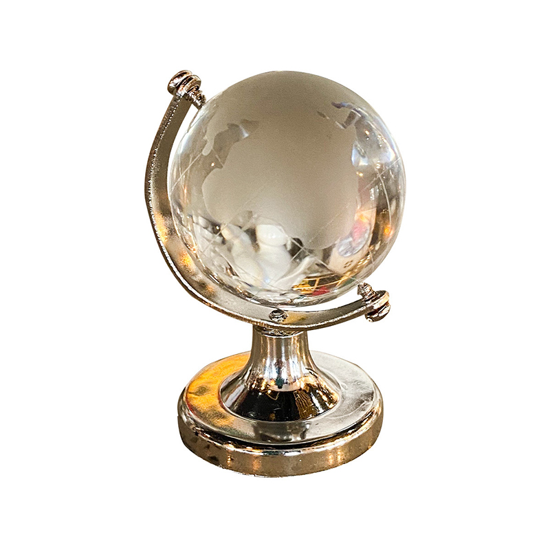 Crystal Globe Ornament Simple Mini Globe Desktop Ornament Desktop Ornament
