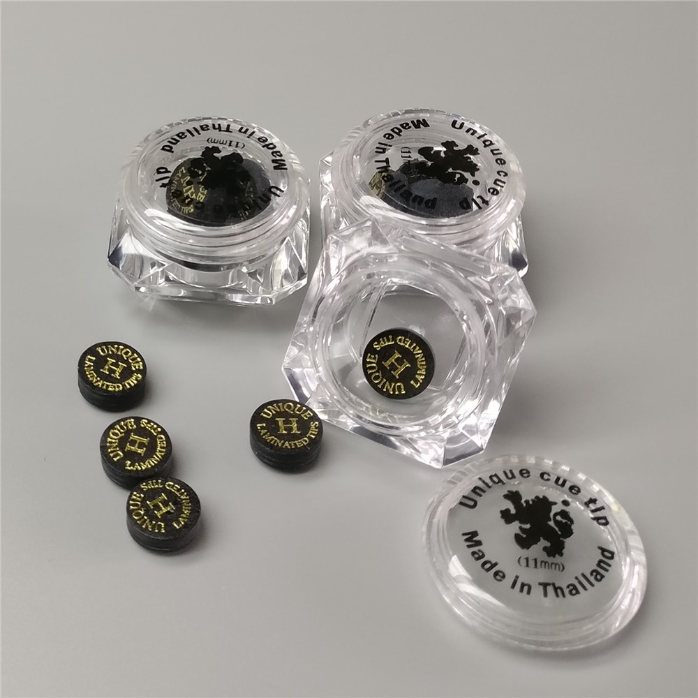Snooker Tips 11-12mm Unique Cue Tips 5pcs/box Thailand Medium/Hard Carom Laminated Cue Tips Billiard Accessories