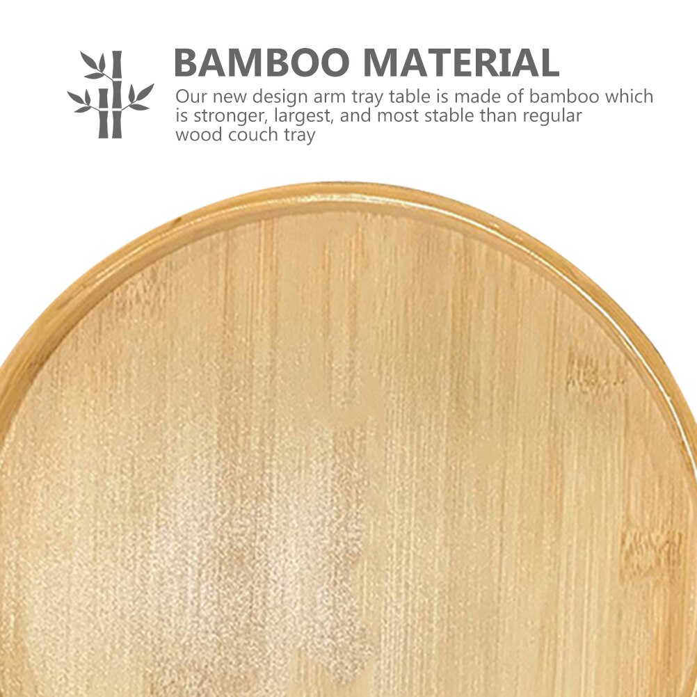 Sofa Arm Tray Table Couch Arm Table Multi-function Bamboo Tray Snacks Dessert Tray for Sofa