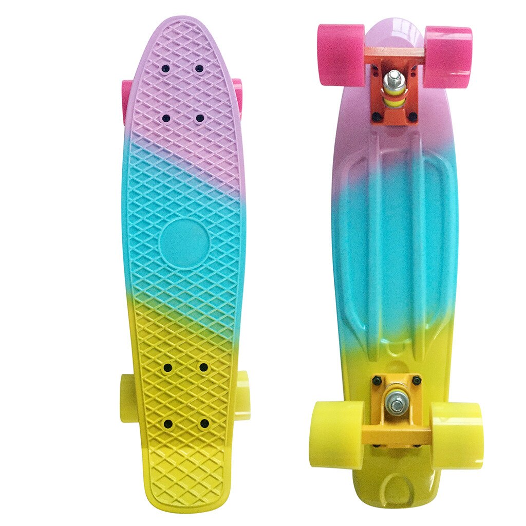 De plástico nueva patineta Mini Cruiser pequeño Skate solo Banana Longboard niños adultos se retorcido camino Skate Board #9