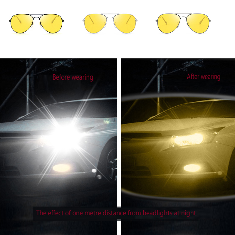 Night Vision Glasses Driver Goggles Unisex Vision Sunglasses Car Driving Glasses Polarized Sunglasses Anti-Glare Glasses UV400