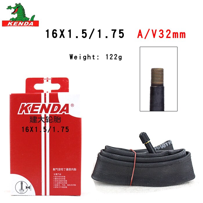 Kenda Bicycle Inner Tube 14 16 18 inch 1.5-1.75 1.75-2.125 AV FV BMX foldable Bike Tire Cycling rubber Tire Rubber Tube Parts: 16 X 1.5-1.75 AV32mm