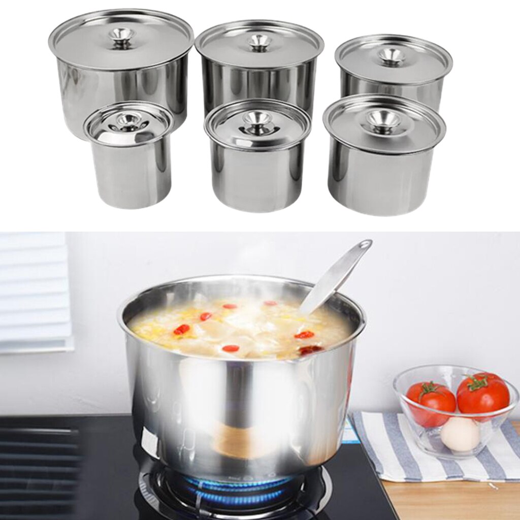 Stainless Steel Condiment Pot Hotel Flavour Soup Serving Food Container