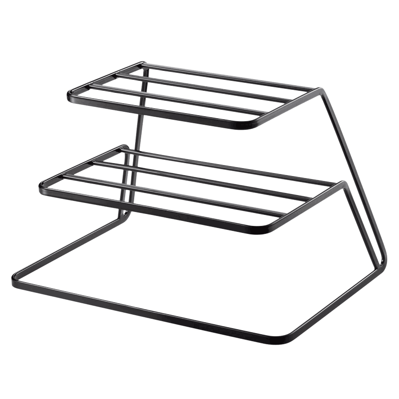 Kitchen iron three-tier dish rack cabinet layered shelf plate tableware storage organize drain