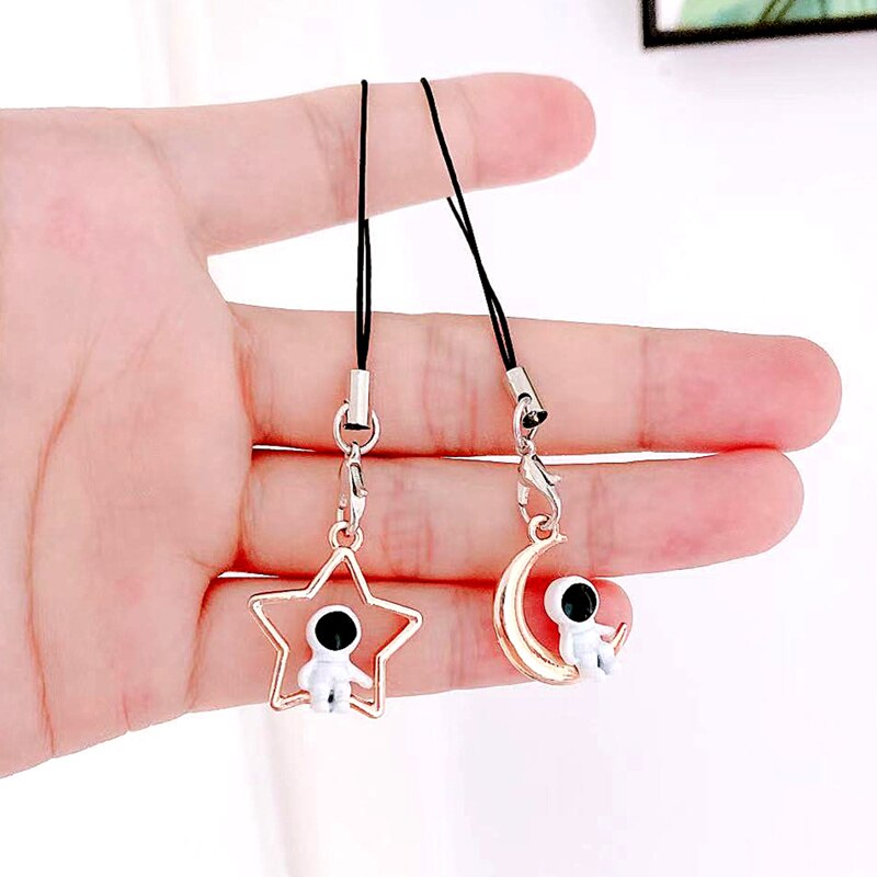 Cute Astronaut Star Moon Smart Phone Strap Lanyards for iPhone/Samsung Case Keys Chain Mobile Phone Strap Rope Phone Charms