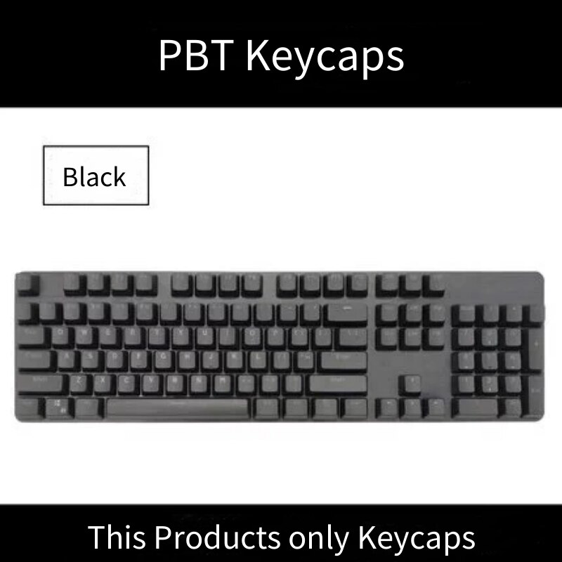 Trasmissione Della Luce PBT Keycap 87/104 Keycap Cherry MX Interruttore Personalità Keycap Per Tastiera Meccanica: Black