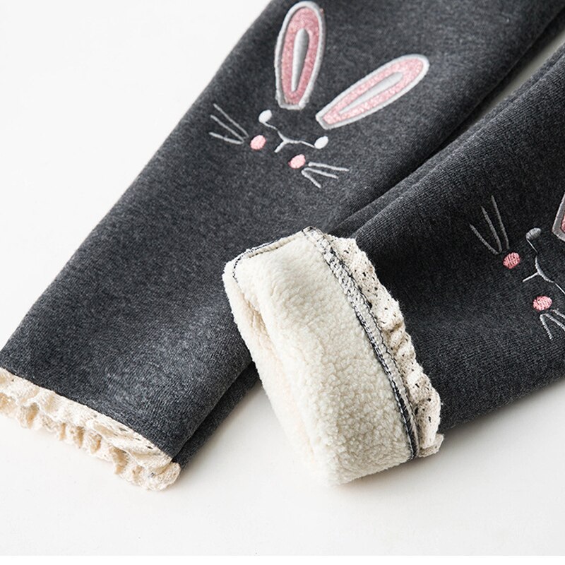 Enfants pantalons automne hiver bébé Leggings dessin animé impression solide en peluche enfants filles pantalons