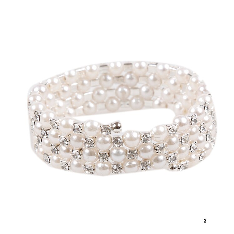 2 Styles Newly Multilayer Stretchable Trendy And Charming Simulated Pearl Woman Bracelet