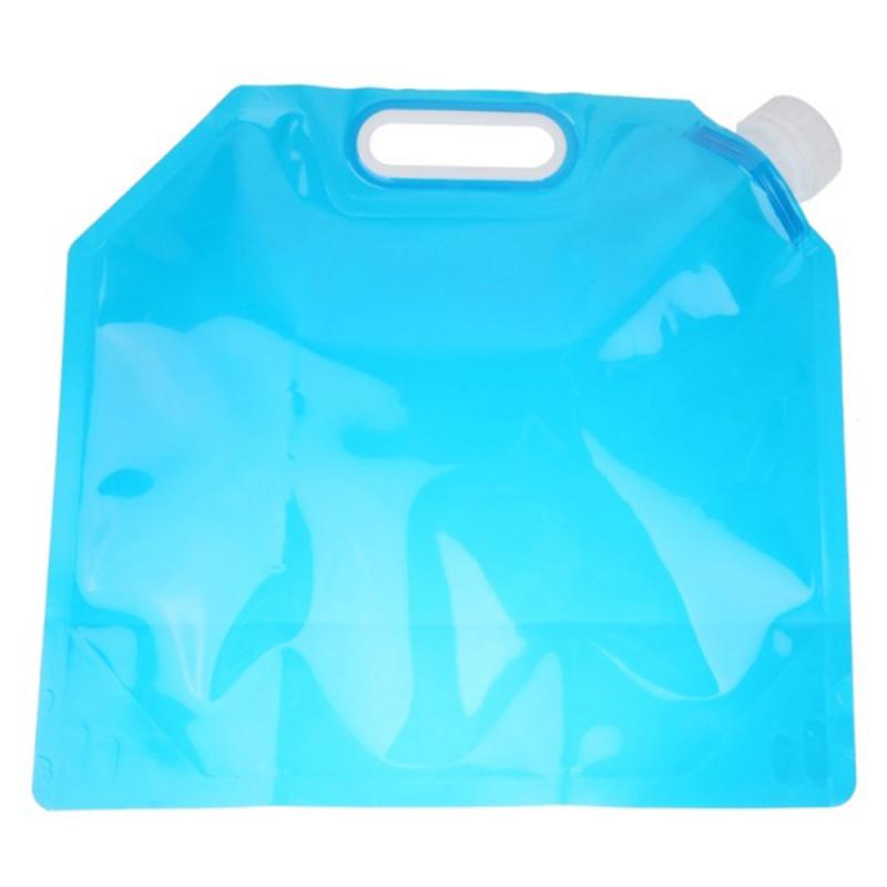 5L PE Water Container Bag Water Bag Tank Portable Folding Water Storage Bag For Camping Hiking Survival Hydration Storage: Blue